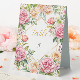 Blühende Elegance Hochzeit Tischnummer Tischaufsteller