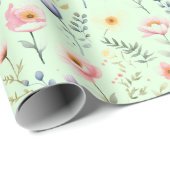 Blühende Elegance - Pastel Floral Geschenkpapier (Rolleneckpunkt)
