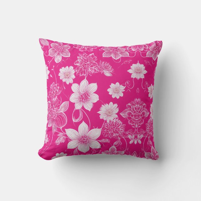 Blühende Eleganz: Blumenkissen Kissen (Vorderseite)