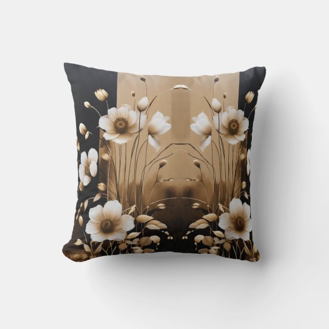 Blühende Eleganz: Blumenkissen Kissen (Vorderseite)