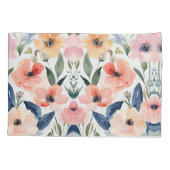 Blühende Eleganz: Blumenmuster-Kissen Kissenbezug (Rückseite)