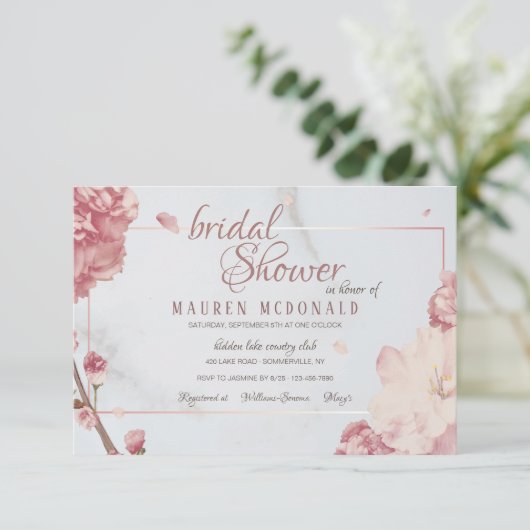 Blühende Eleganz - Einladung (Stehend Vorderseite)