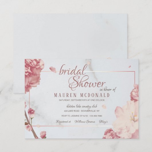 Blühende Eleganz - Einladung (Vorne/Hinten)