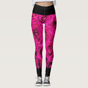 "Blühende Eleganz: Rose Muster Leggings" Leggings