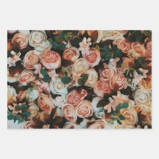 "Blühende Eleganz: Set von 3 Rose gedruckt Geschenkpapier Set (Vorderseite 3)