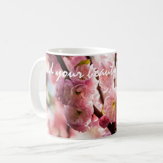 Blühende Erde - rosa Paradise Kaffeetasse (Vorderseite Links)