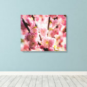 Blühende Erde - rosa Paradise Leinwanddruck (Insitu (Holzboden))