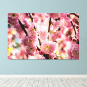Blühende Erde - rosa Paradise Leinwanddruck (Insitu (Holzboden))