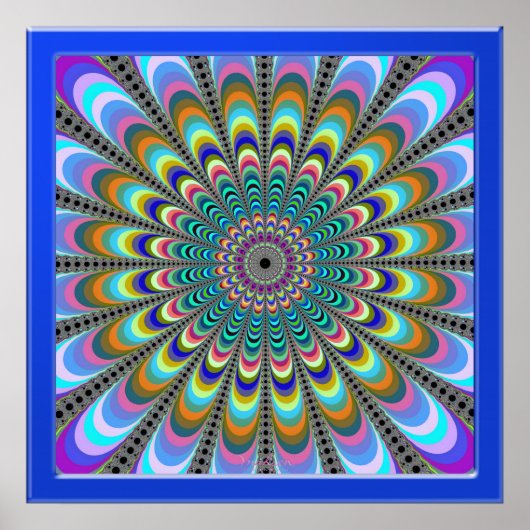 Blühende Farbblüten Poster (Vorne)