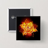 Blühende Feuerrose Button (Vorne & Hinten)
