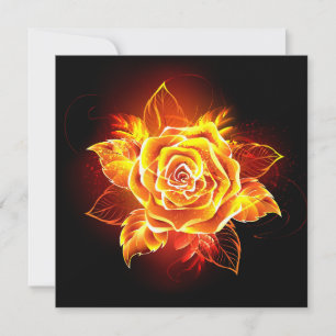 Blühende Feuerrose Dankeskarte