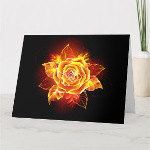 Blühende Feuerrose Dankeskarte