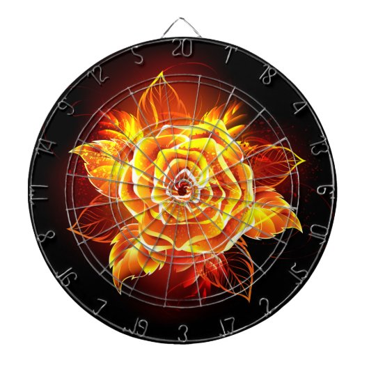 Blühende Feuerrose Dartscheibe (vorne)