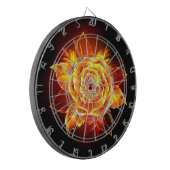 Blühende Feuerrose Dartscheibe (Vorderseite Links)