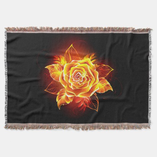 Blühende Feuerrose Decke (Vorderseite)