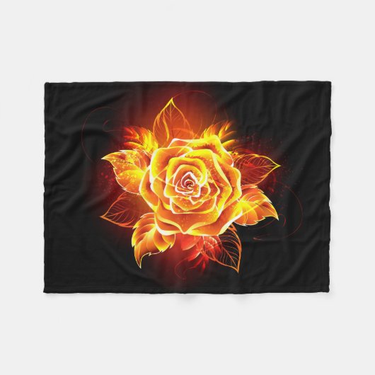 Blühende Feuerrose Fleecedecke (Vorderseite (Horizontal))