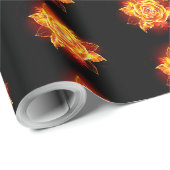 Blühende Feuerrose Geschenkpapier (Rolleneckpunkt)
