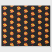 Blühende Feuerrose Geschenkpapier (Flach)