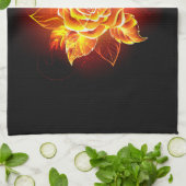 Blühende Feuerrose Geschirrtuch (Gefaltet)
