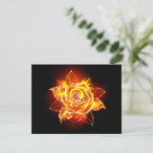 Blühende Feuerrose Karte (Stehend Vorderseite)