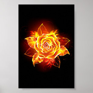 Blühende Feuerrose Poster