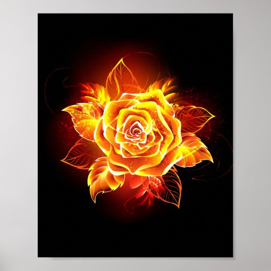 Blühende Feuerrose Poster (Vorne)