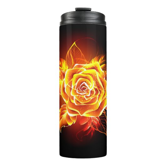 Blühende Feuerrose Thermosbecher (Vorderseite)
