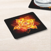 Blühende Feuerrose Untersetzer (angewinkelt)