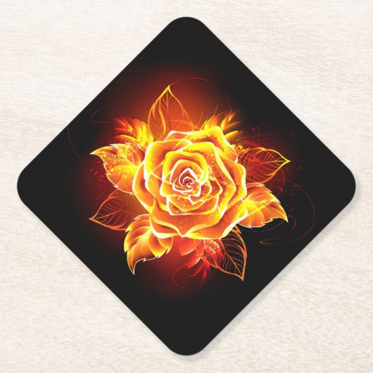 Blühende Feuerrose Untersetzer (Vorderseite)