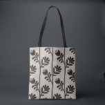Blühende Florale Silhouette L schwarze Blumen Tasche<br><div class="desc">Hintergrundfarbe: dunkles Beige</div>
