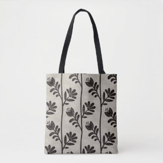 Blühende Florale Silhouette L schwarze Blumen Tasche