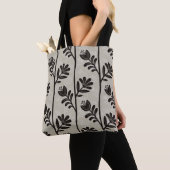 Blühende Florale Silhouette L schwarze Blumen Tasche (Von Nahem)