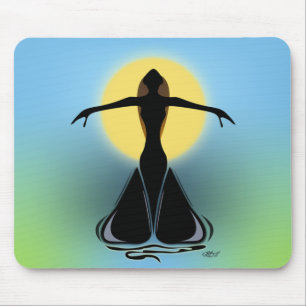 Blühende Frau Mousepad