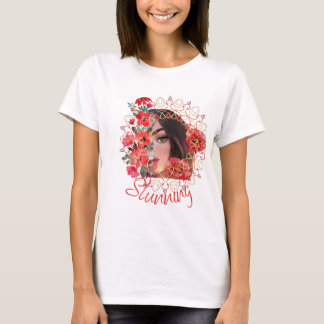 Blühende Frau, Print on Demand T - Shirt