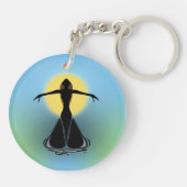 Blühende Frau Schlüsselanhänger (Rückseite)