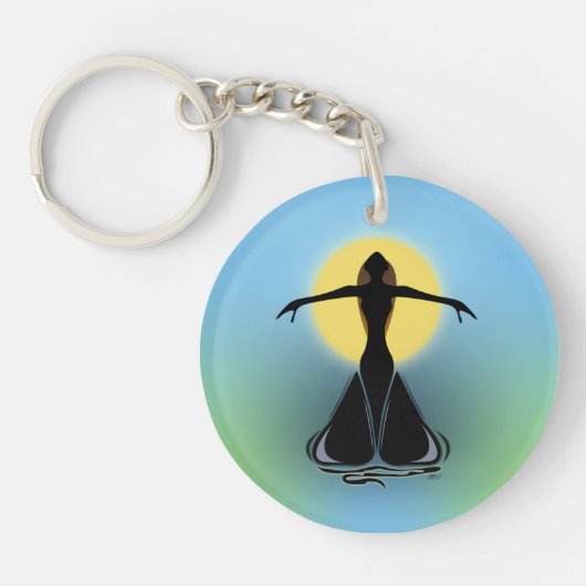 Blühende Frau Schlüsselanhänger (Vorderseite)