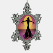 Blühende Frau Schneeflocken Zinn-Ornament (Links)