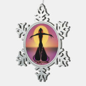 Blühende Frau Schneeflocken Zinn-Ornament (Rechts)