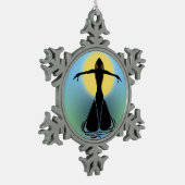 Blühende Frau Schneeflocken Zinn-Ornament (Links)