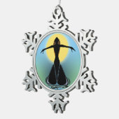 Blühende Frau Schneeflocken Zinn-Ornament (Rechts)