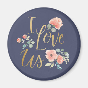 Blühende Freude Blau   I LIEBE Magnet