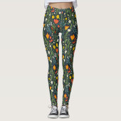 Blühende Freude: Blumenmuster im Frühling Leggings (Vorderseite)