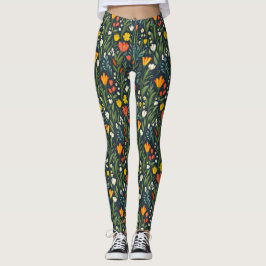 Blühende Freude: Blumenmuster im Frühling Leggings