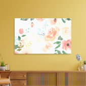 Blühende Freude | Pastell Peach Leinwanddruck (Insitu (Wohnzimmer))