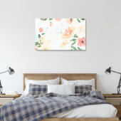 Blühende Freude | Pastell Peach Leinwanddruck (Insitu (Schlafzimmer))