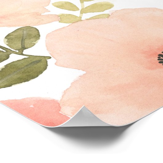 Blühende Freude | Pastell Peach Poster (Ecke)