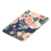 Blühende Freude | Peach & Blue Rose & Poppies Magnet (Linke Seite)