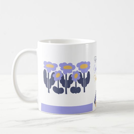 Blühende Freude: Personalisierte Monogramm-Floral Kaffeetasse (Links)