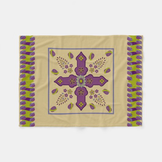 Blühende Frucht des Lebens Eierband werfen Decke (Vorderseite (Horizontal))