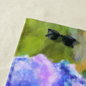 Blühende Frühlingsblumen Abstrakte Kunstmalerei Strandtuch (Beispiel)